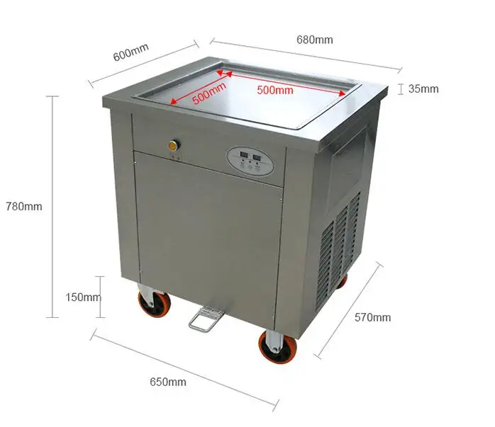 Высококачественный 110 V 220 V плоский поддон аппарат для приготовления мороженого крем мороженница машина для приготовления жареного мороженого прокатная машина