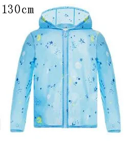 Детский водонепроницаемый солнцезащитный ветронепроницаемый Зонт тонкая кожа одежда летняя дышащая Влагоотводящая одежда - Цвет: 130 Blue