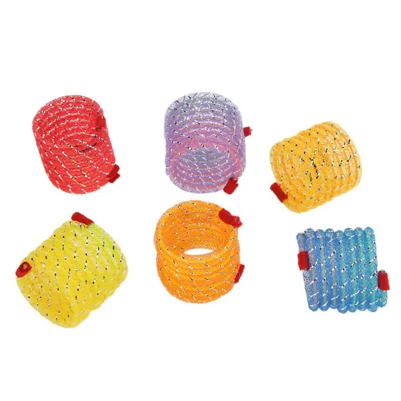 6pcs Funny Pet Cat Flexible Spring Toy Kitten Interactive Toys Color Random for Small and Medium-Sized Cats Dogs to Play