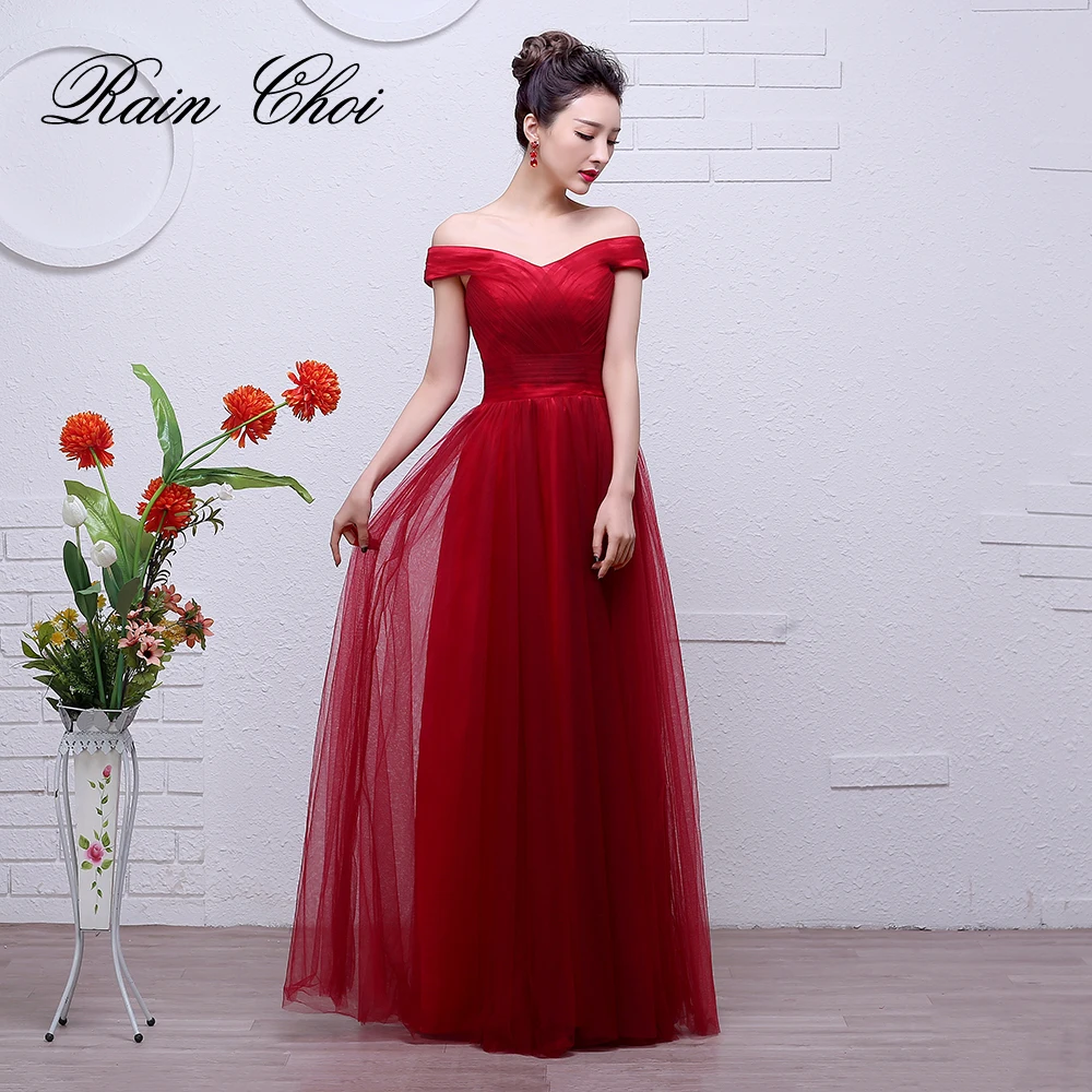 

Bridesmaid Dresses Long 2019 Women Tulle Formal Gowns Cheap Wedding Party Dress