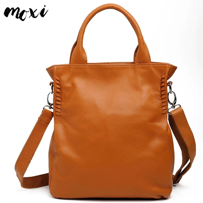 

Moxi Women Handbags Genuine Leather Shoulder Bag For Ladies 100% Cowskin Leather Female Messenger Bag Large Capaciy Women Bags