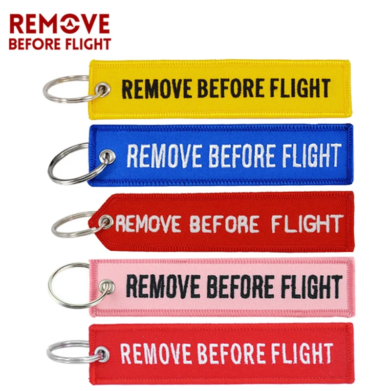 

Car Keychain Chaveiro Remove Before Flight key chain Embroidery Key ring for Key Fob Motorcycle Car Assessoires 5 Pcs