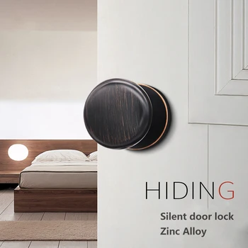 

High-End Zinc Alloy Invisible Door Lock American Single-sided Furniture Handle Locks For TV Background Wall Indoor Hidden Lock