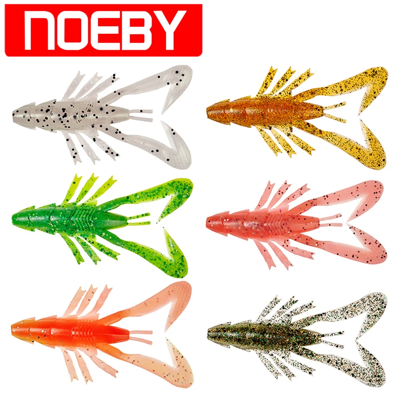 New NOEBY 5pcs Fishing Soft Lures 85mm 4.8g Shrimp Baits Isca Artificiali Pesca Leurre Souple Cuilleres De Peche Swimbait | Спорт и