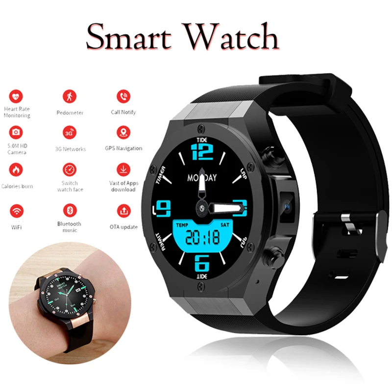 

2018 Woman Smart Watch For Women SmartWatch Phone 3G Wifi GPS 5M Heart Rate Nano SIM GSM Digital Clock reloj inteligente hombre