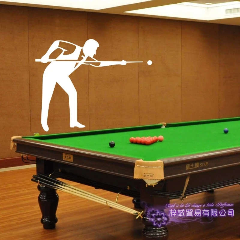 Dctal Billiards Sticker Snooker Decal Posters Vinyl Wall Decals Parede Decor Mural Billiards Sticker