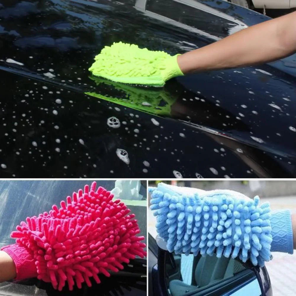 

Liplasting 1PC Washable Car Washing Cleaning Gloves Tool Car Washer Super Mitt Microfiber Cleaning Cloth Random color