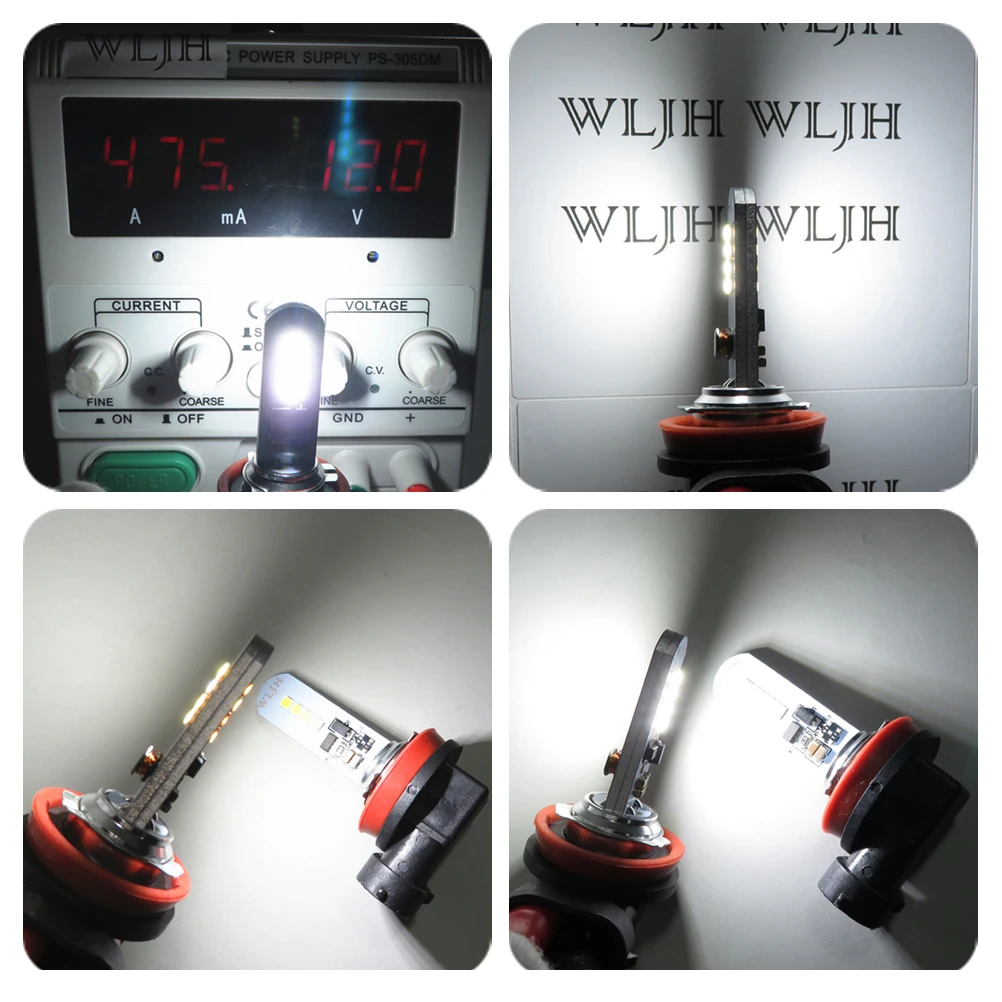 Wljh Carro Auto Led h7 h8 H27 880 881 9006 ps x 24 w T15 W16w 921 Reversa Cauda Nevoeiro Lâmpada Dia Correndo Drl 2x Luz 11 Cheap Farol nebl. carro