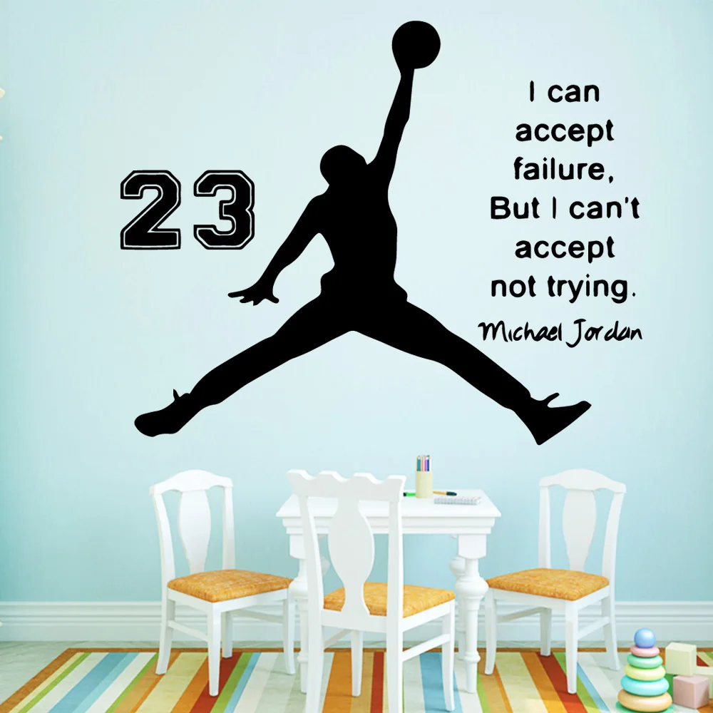 

New Michael Jordan Family Wall Stickers Mural Art Home Decor For Kids Room Decoration Vinyl Wall Decals