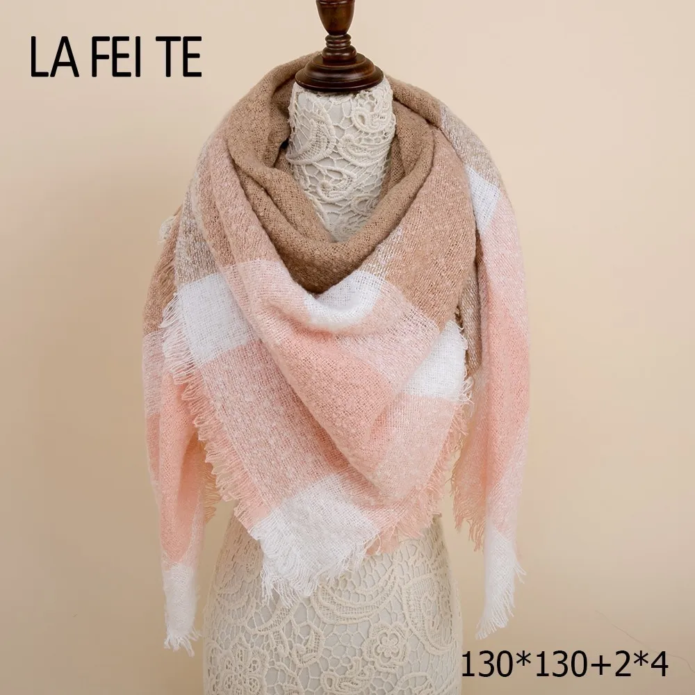 Квадратный кашемировый зимний шарф женский теплый платок Foulard Femme бандана пашминовый палантин пончо шейный платок женский шарф для дам - Цвет: 1