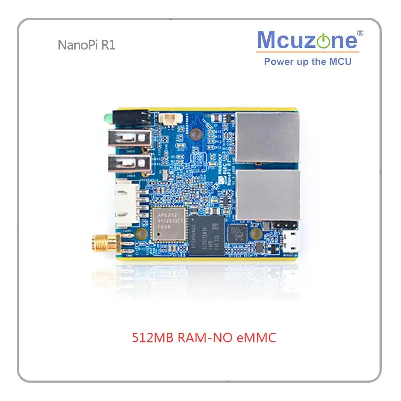 FriendlyELEC NanoPi R1 Allwinner H3 Гбит/с Ethernet встроенный Wifi Bluetooth OpenWRT cortex-A7 ETHERNET 8 ГБ eMMC - Комплект: 512M