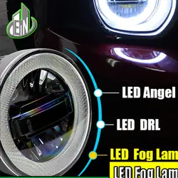 Автомобиль-Стайлинг светодиодные дневные Бег свет противотуманных фар для Mazda BT-50 2015 2016 LED Ангельские глазки DRL противотуманных фар 3 -в-1