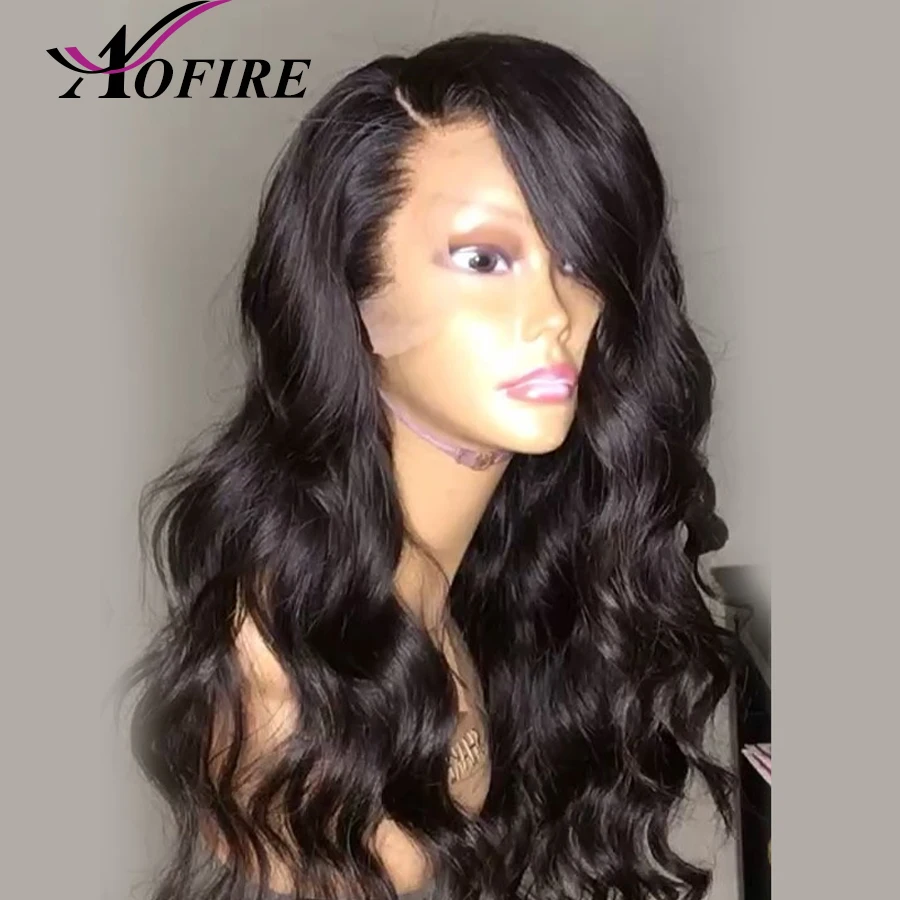 13X6 Синтетические волосы на кружеве человеческих волос парики с детскими волосами бразильский Реми волнистые волосы, для придания объема для черный Для женщин Выбеленные узлы натуральных волос