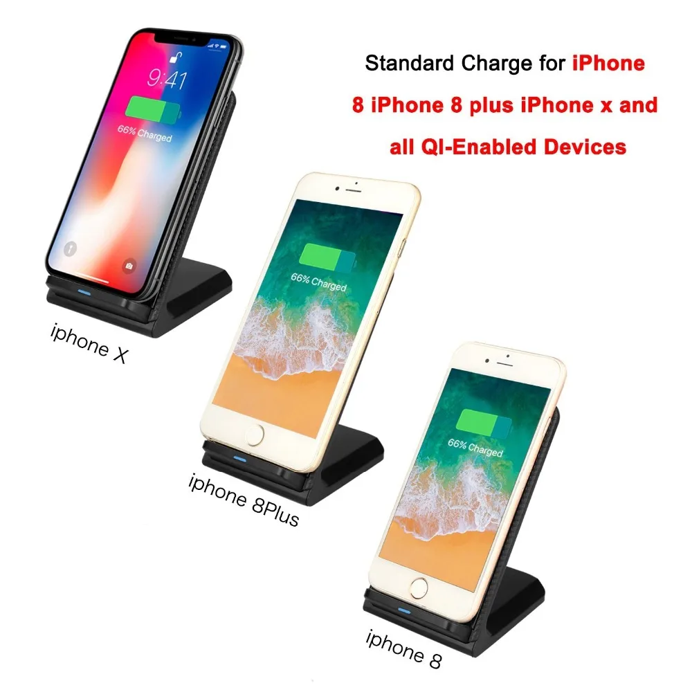Беспроводное зарядное устройство Qi для iPhone X Xr Xs MAX 8 Plus 10 Вт док станция быстрой