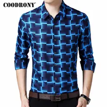 COODRONY рубашка с длинным рукавом мужская деловая Повседневная рубашка мужская одежда осень Новое поступление клетчатая рубашка Camisa Masculina размера плюс 8738