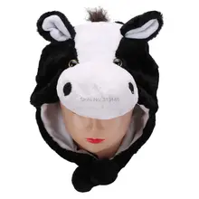 Милая плюшевая забавная мягкая Шапка-бини в виде животного, зимняя шапка для женщин, мужчин, детей, детей, мальчиков и девочек, теплый пушистый маскарадный костюм, реквизит