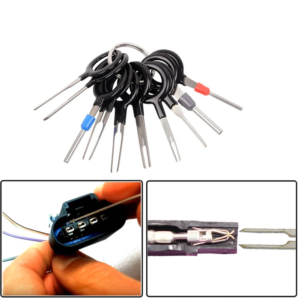 

11Pcs/set Terminal Removal Tools Car Electrical Wiring Crimp Connector Pin Extractor Kit for Car Plug Repair Tool car hand tools