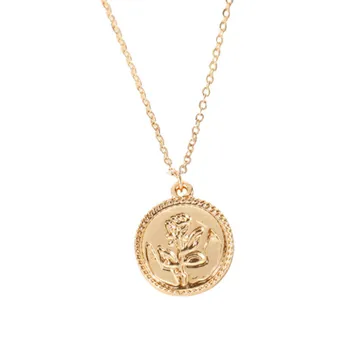 

Vintage Carved Coin Necklace For Women Fashion Gold Color Medallion Necklace Multiple Layers Pendant Long Necklaces Boho Jewelry
