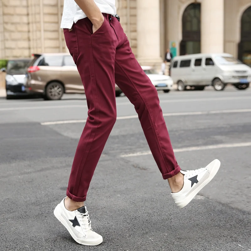 

Men's trousers spring and autumn casual pants sports slimming 2019 new straight tube small leg trousers