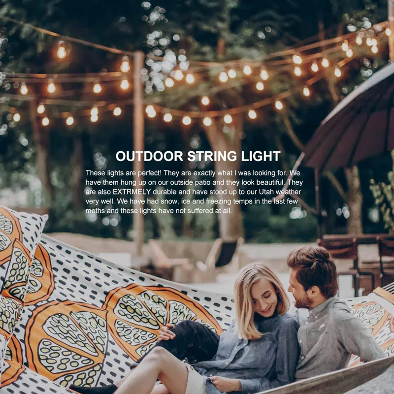 G40 String Lights 10Ft 25Ft Clear Globes Vintage Bulbs Light Indoor Outdoor Waterproof Garden Patio Wedding Garland String Lamp (6)