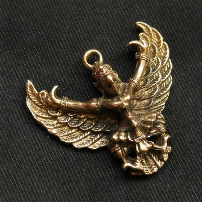 

TBP496 Tibetan Brass Old Golden Dapeng Amulets Pendants for Man Eagle