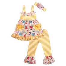 

Spring Summer Cotton Remake Fashion Baby Girls Sleeveless Clothing Top Cute Boutique Shorts Match Headband Sets 2GK811-828-HY