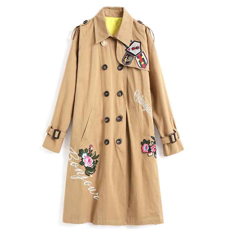 2017 Autumn Woman Classic Double Breasted Trench Coat Waterproof Raincoat Business Outerwear