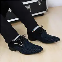 2017 New fashion lace-up Color matching Men suit Dress Shoes Office Men’s pointed Leather shoes Male Business Shoes men flats