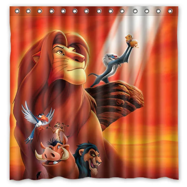 

71*71inch Personalized Lion King Pattern Shower Curtain With Hooks Waterproof Polyester Bathroom Curtains Drop Shipping