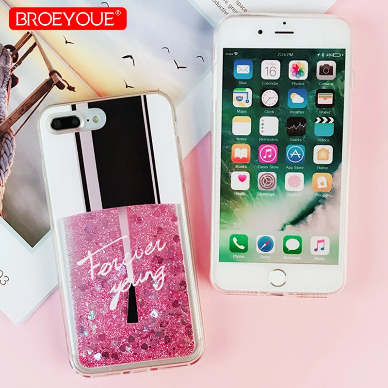 

For iPhone XR XS Max 5 5S 6 6S 7 8 Plus X SE Quicksand Glitter Liquid Case Transparent Thin Back Cover Soft Silicone Phone Case