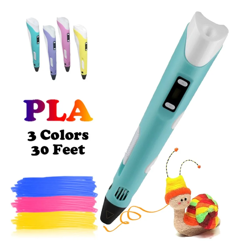 

Dikale 3D Pen LED Lapiz 3D Caneta 2nd Generation 3D Drawing Printer Scribble Pen PLA Filament For Kids Adult Education Tool Toys