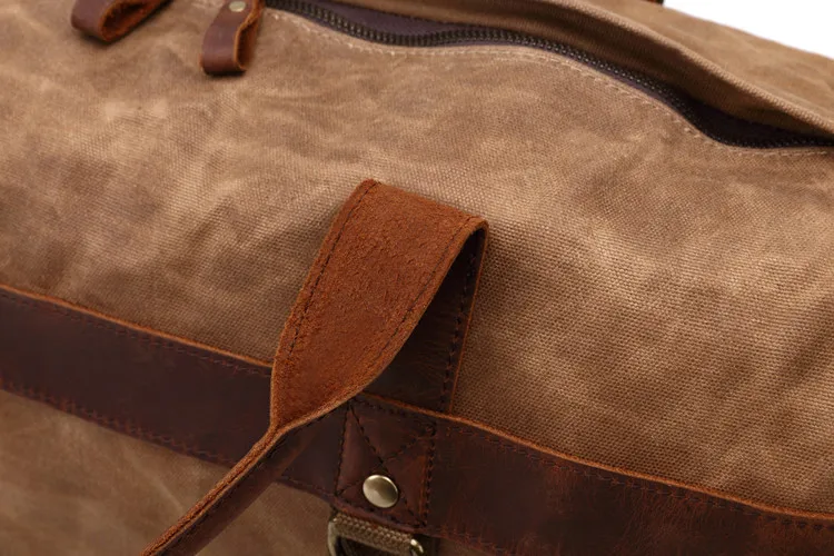 DETAILS der wasserdichten Weekender-Tasche Woosir aus ölgewachstem Canvas