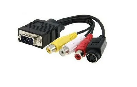 15pin VGA-S-Video + 3 RCA адаптер Аудио Видео кабель av ТВ конвертер