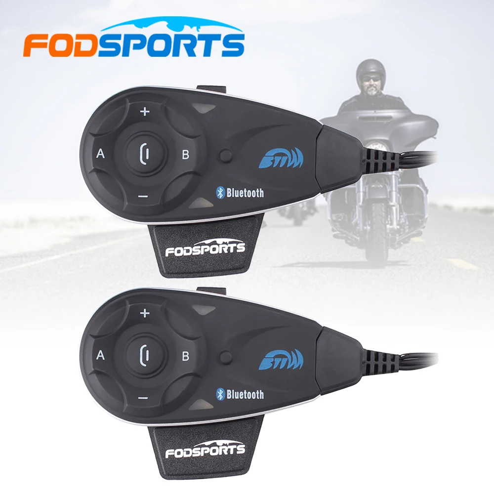 2pcs 5 Riders Two way V5 Intercom1200m Motorcycle Motorbike Helmet