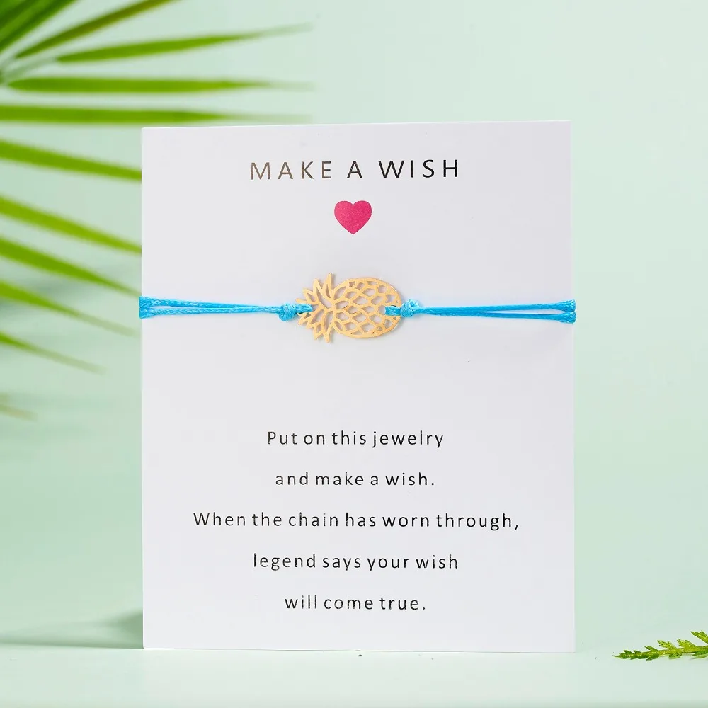 Rinhoo 11*9 см Make A Wish Paper Card подвеска в виде ананаса веревочный браслет-цепочка для