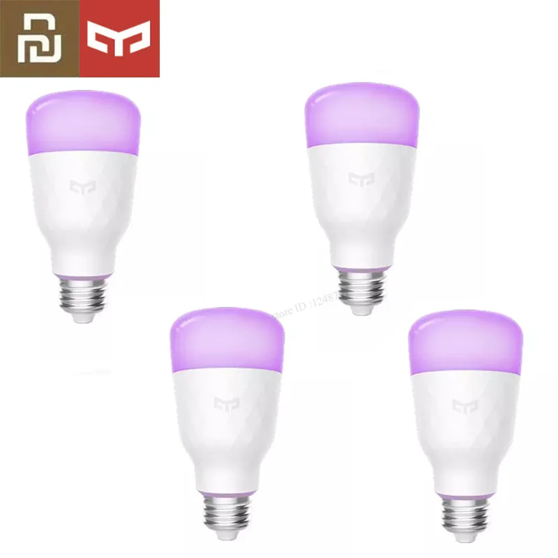 4pcs Color Обновленная версия) крепление для спортивной камеры Xiao mi jia yeelight Смарт светодиодный лампы Красочный 800 люмен 10 Вт E27 лимон умная лампа для mi home приложение - Цвет: 4pcs Color
