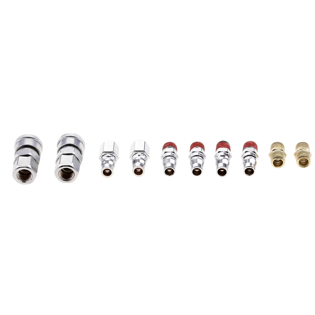 

10 Pieces Air Hose Line Quick Connect Disconnect Coupler Connector Quick Connector Adapter for Air Tool Compressor Auto Industry