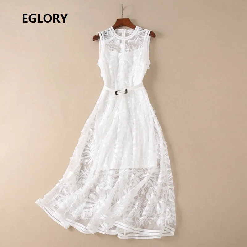 

Desses Vestido Wedding Ladies Lux Allover Embroidery Sleeveless A-Line Party Woman Special Occasion Wedding Guest Dress Female
