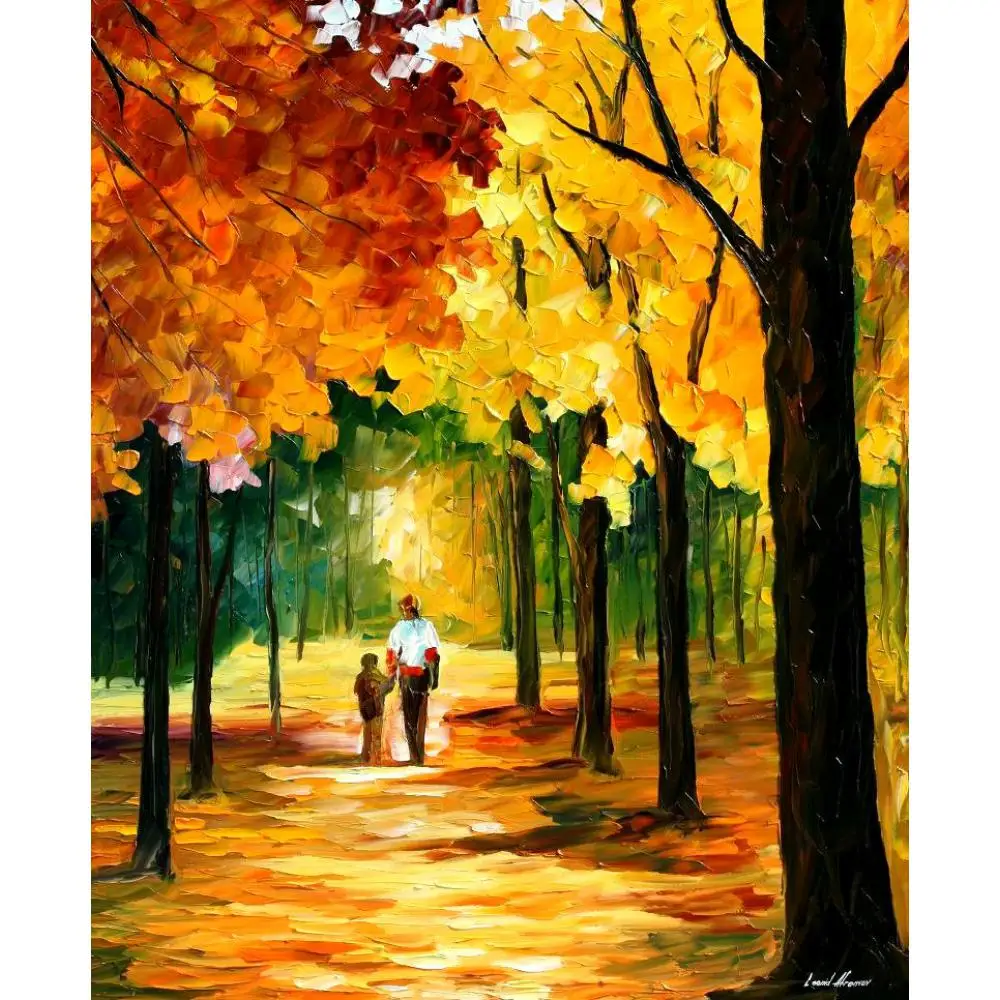 пейзаж прогулка в парке. осенний пейзаж иллюстрация. леонид афремов картина парк. ольга дарчук осенний пейзаж. осенняя аллея живопись.