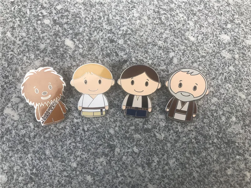 Значки Itty Bittys obi-wan kenobi/Han solo/Luke Skywalker/Chewbacca 4 шт. в комплекте новые свободные |