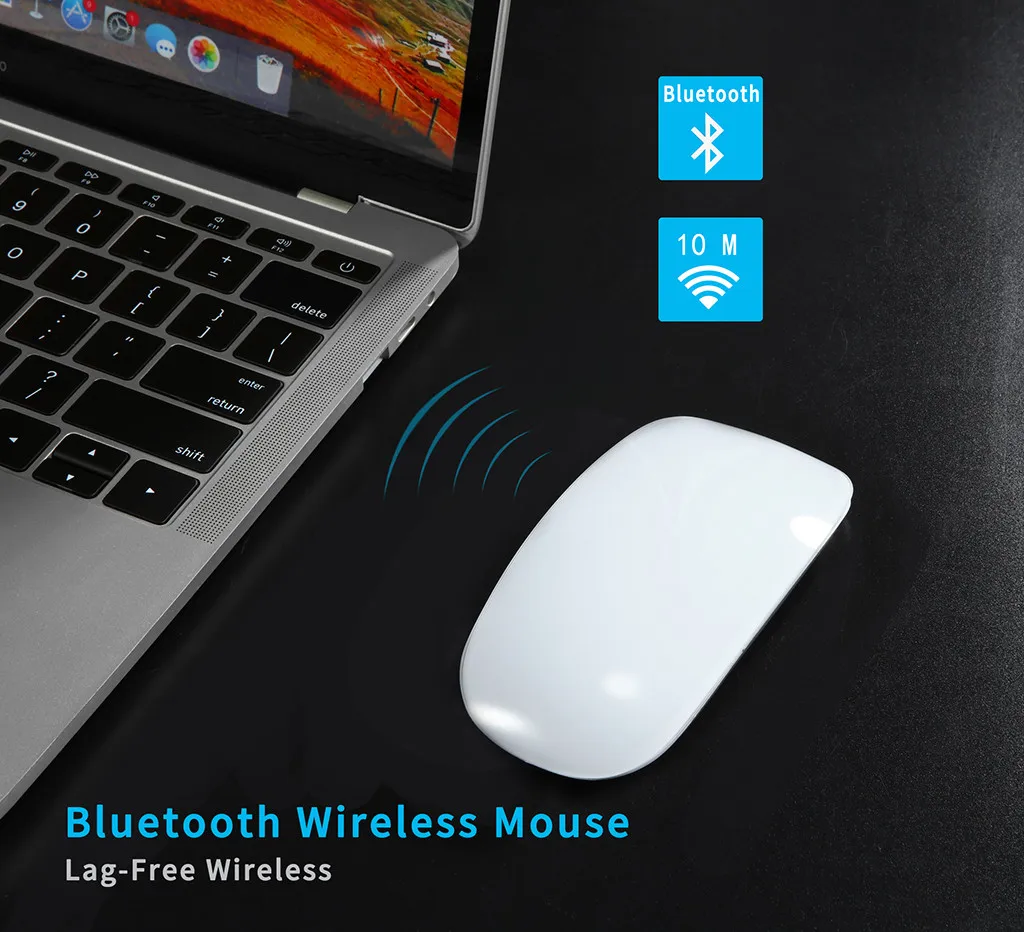 Ультратонкая беспроводная bluetooth мышь портативная мини 1200 dpi беззвучная мышка Беспроводная bluetooth игровая мышь