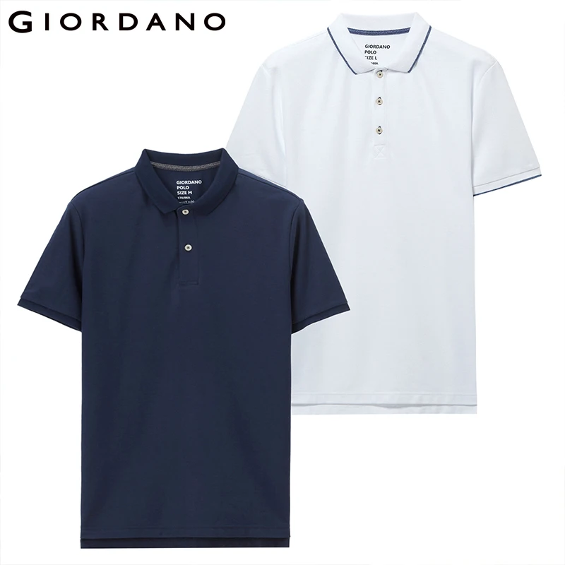 Мужская обтягивающая футболка поло Giordano, 2 шт./упаковка, однотонная летняя рубашка поло с коротким рукавом и пуговицами|Поло| | АлиЭкспресс