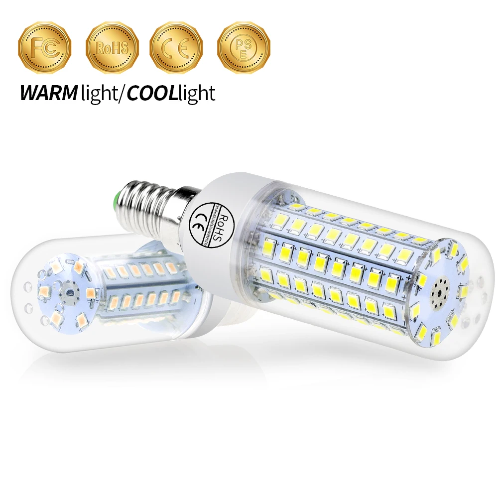 

E27 Led 220V Bulb E14 Bombilla Led GU10 Lamp 2835 SMD 5730 Bulb 30 36 48 56 69 89 102leds Corn Light For Home Decoration Ampoule