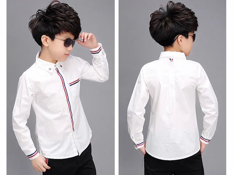 ActhInK New 2018 Boys Navy Style Dress Wedding Shirts with Bow Tie Gentle Kids Striped Formal Proms & Wedding Dress Shirts, C043 ActhInK New 2018 Boys Navy Style Dress Wedding Shirts with Bow Tie Gentle Kids Striped Formal Proms & Wedding Dress Shirts, C043