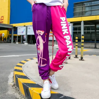

Sport Casual Fashion Pants Women New Spring Autumn Cartoon Letter Print Pants Elastic Waist Trousers Women Slacks Clothes SL100