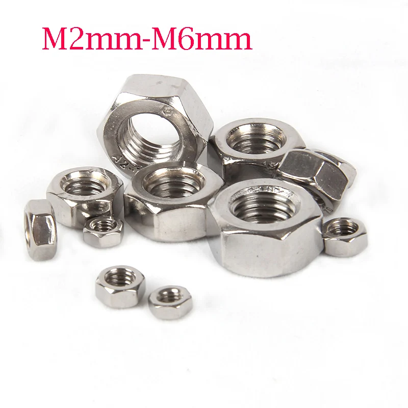 1000 pcs-m2/M2.5/m3/M4/M5/m6 din934 A2-70 304 Нержавеющая сталь шесть угол гайка/винт Кепки