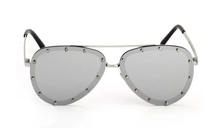 Пилот заклепки алмаз солнцезащитные очки для мужчин и женщин Модные Оттенки UV400 Винтажные Очки 47982