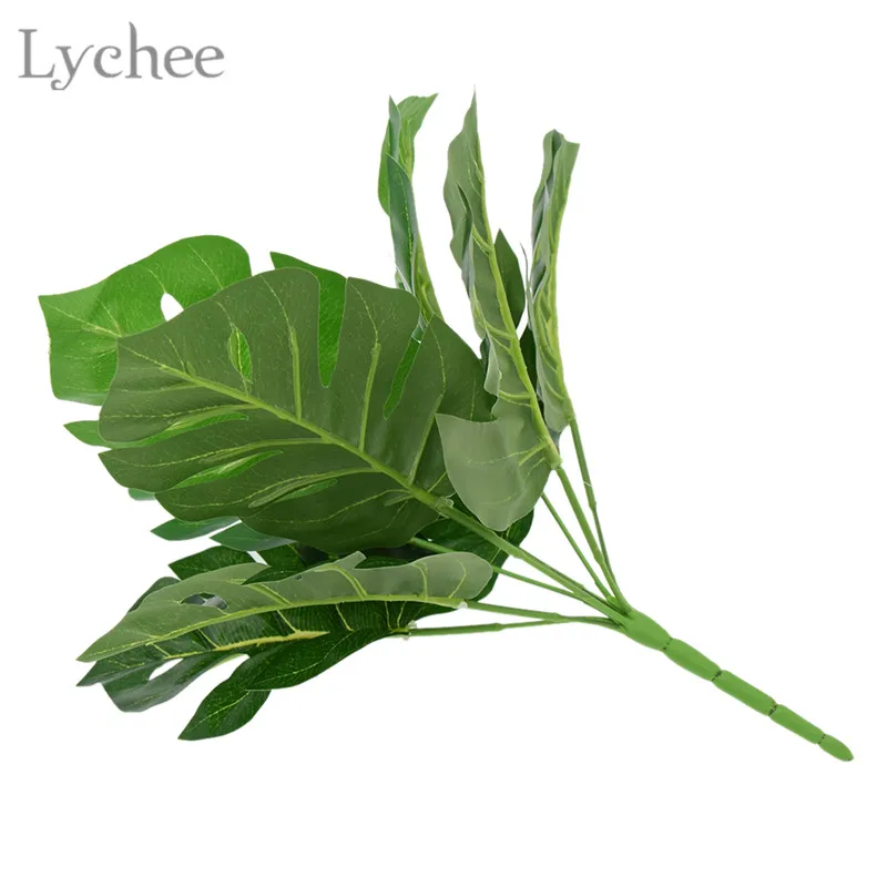 

Lychee 1 Bouquet 9 Fork Artificial Turtle Leaf Artificial Plants Hawaiian Theme Party Home Garden Wedding Home Decoration