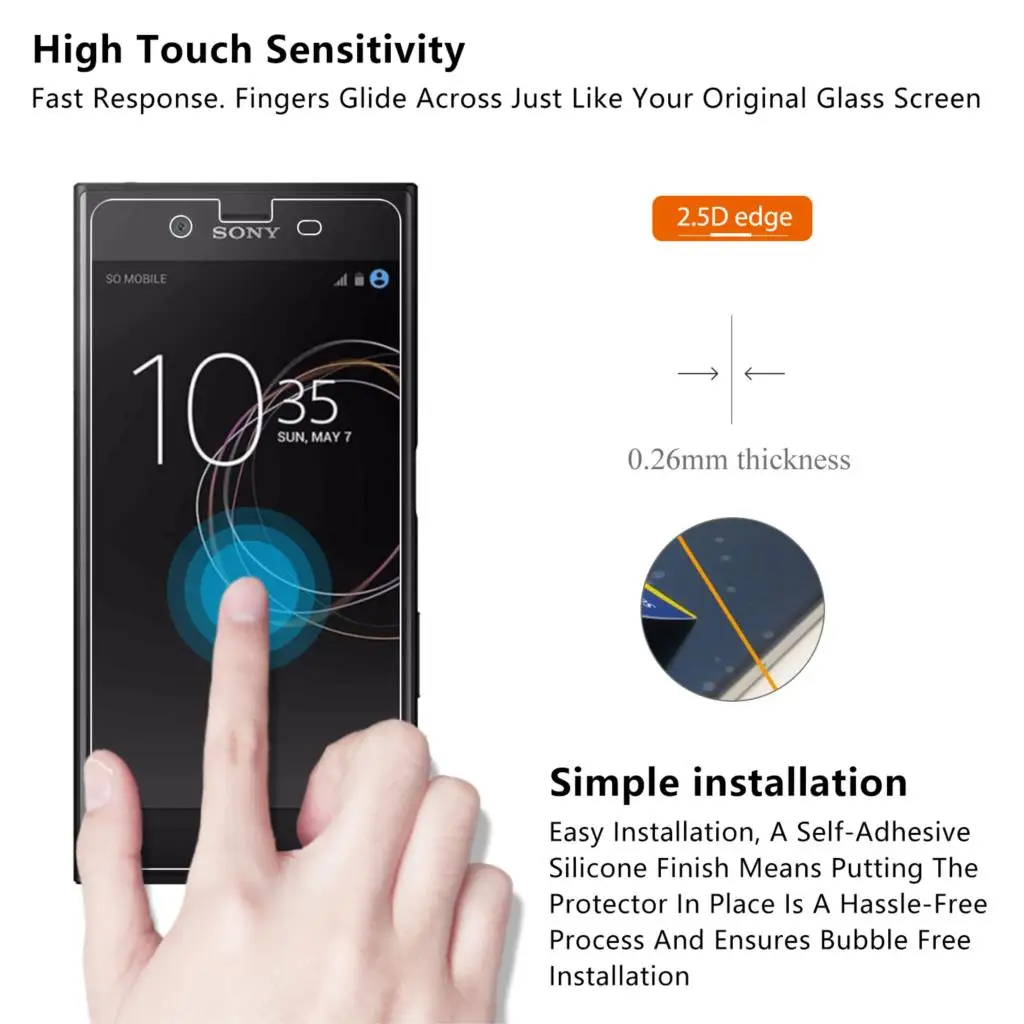 2.5D 0 26 мм 9H Премиум Закаленное стекло для Sony Xperia XZs 5 2 дюймов Защитная пленка экрана
