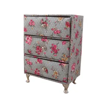 

Mini Cabinet-Shape Jewelry Showcase Organizer Storage Box Holder